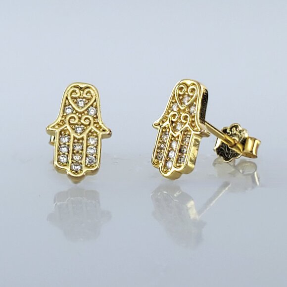 14K Gold Womens 2ct Diamond Stud Earrings 14 Karat Silver Studs Stamped Jewelry